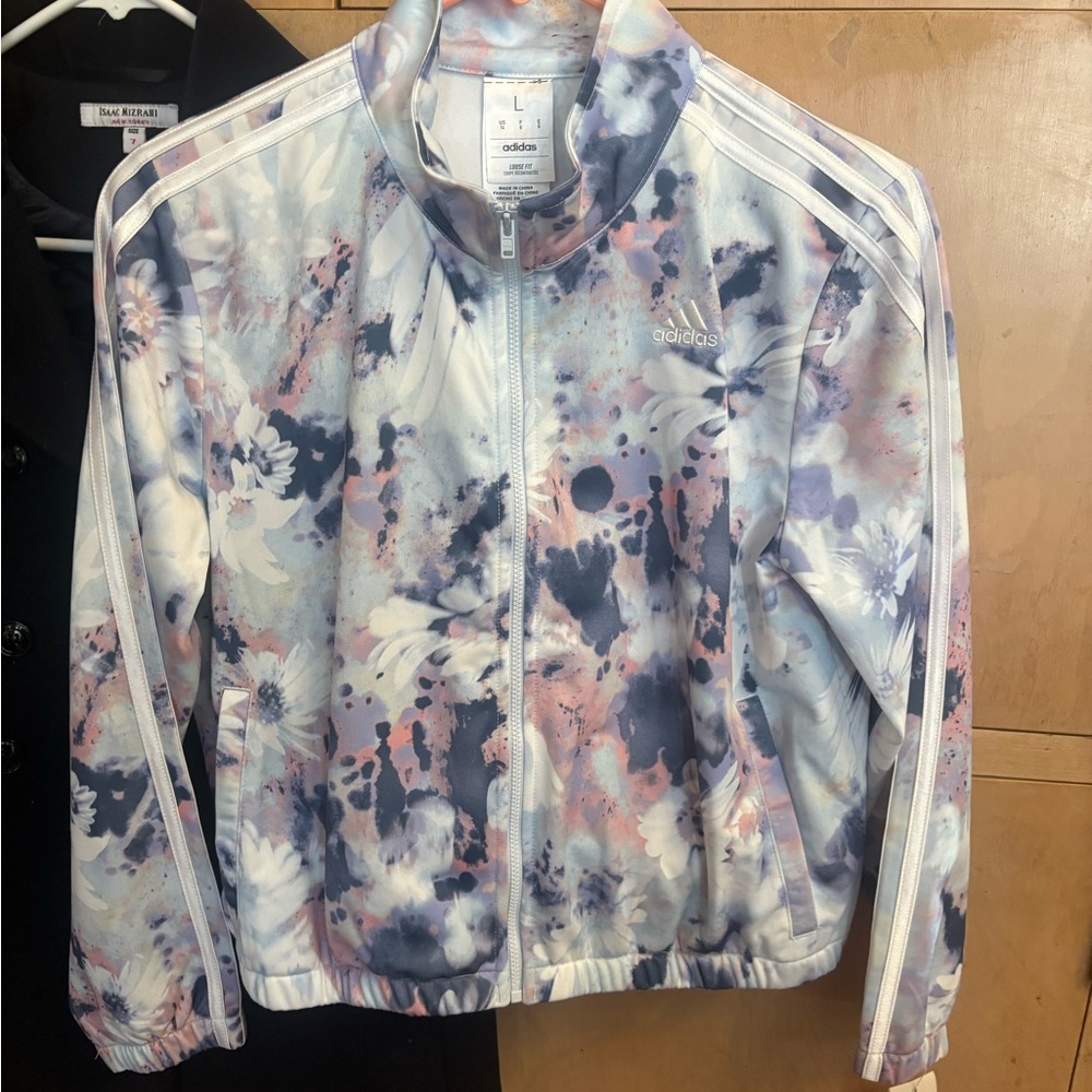 Adidas Women's Pastel Floral Bomber Jacket